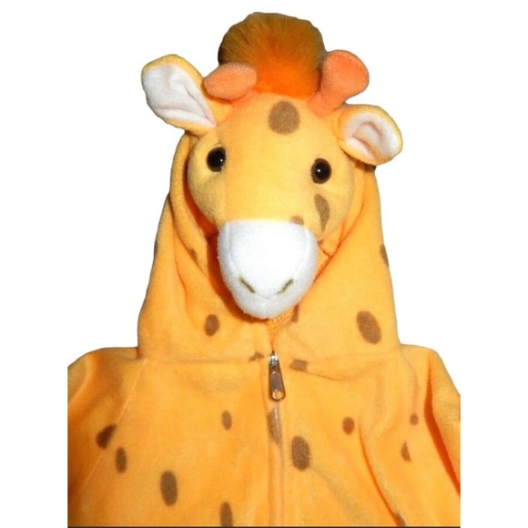 Giraffe Fleece Halloween Costume Suit Infant 18-24 Mos Zip Front Bunting Sleeper - Picture 3 of 5